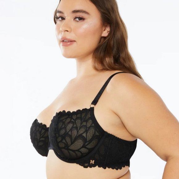 NWOT Savage X Fenty Not Sorry Unlined Lace Balconette Bra in Black, 38DD - Picture 2 of 14